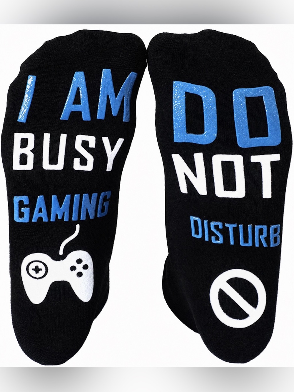 Black 'Do Not Disturb - I Am Busy Gaming' Socks